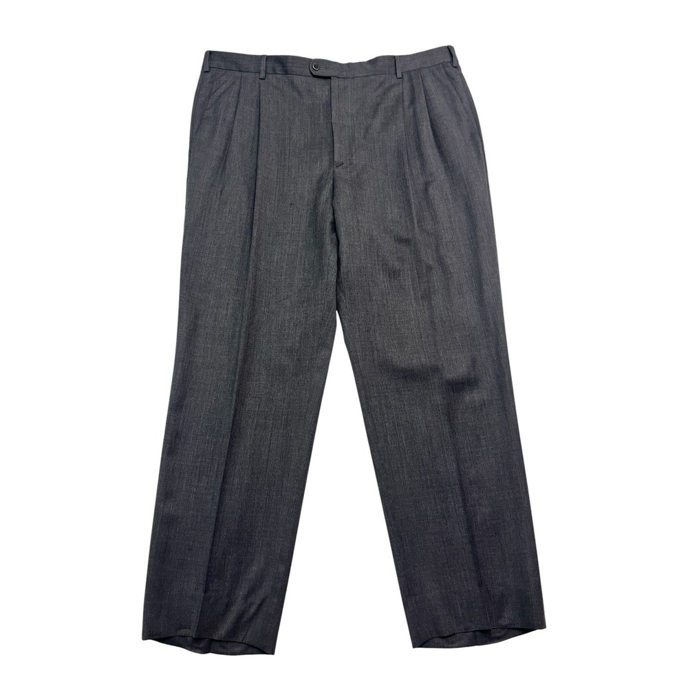 Zanella Italy 42x32 Charcoal Bennett‎ Pants Trousers Pleated High Waist Stretch